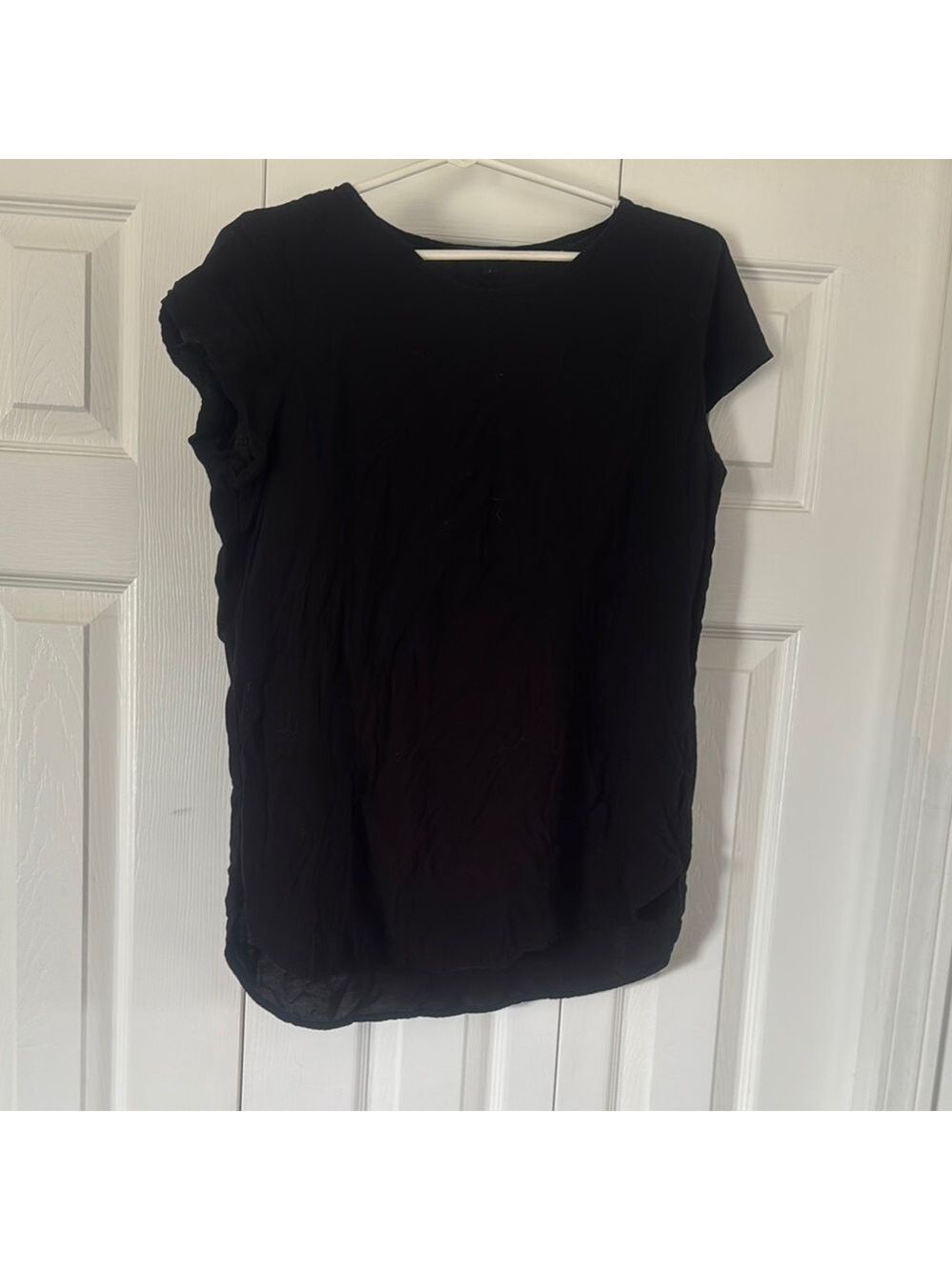 Black Fitted Cap Sleeve T-Shirt